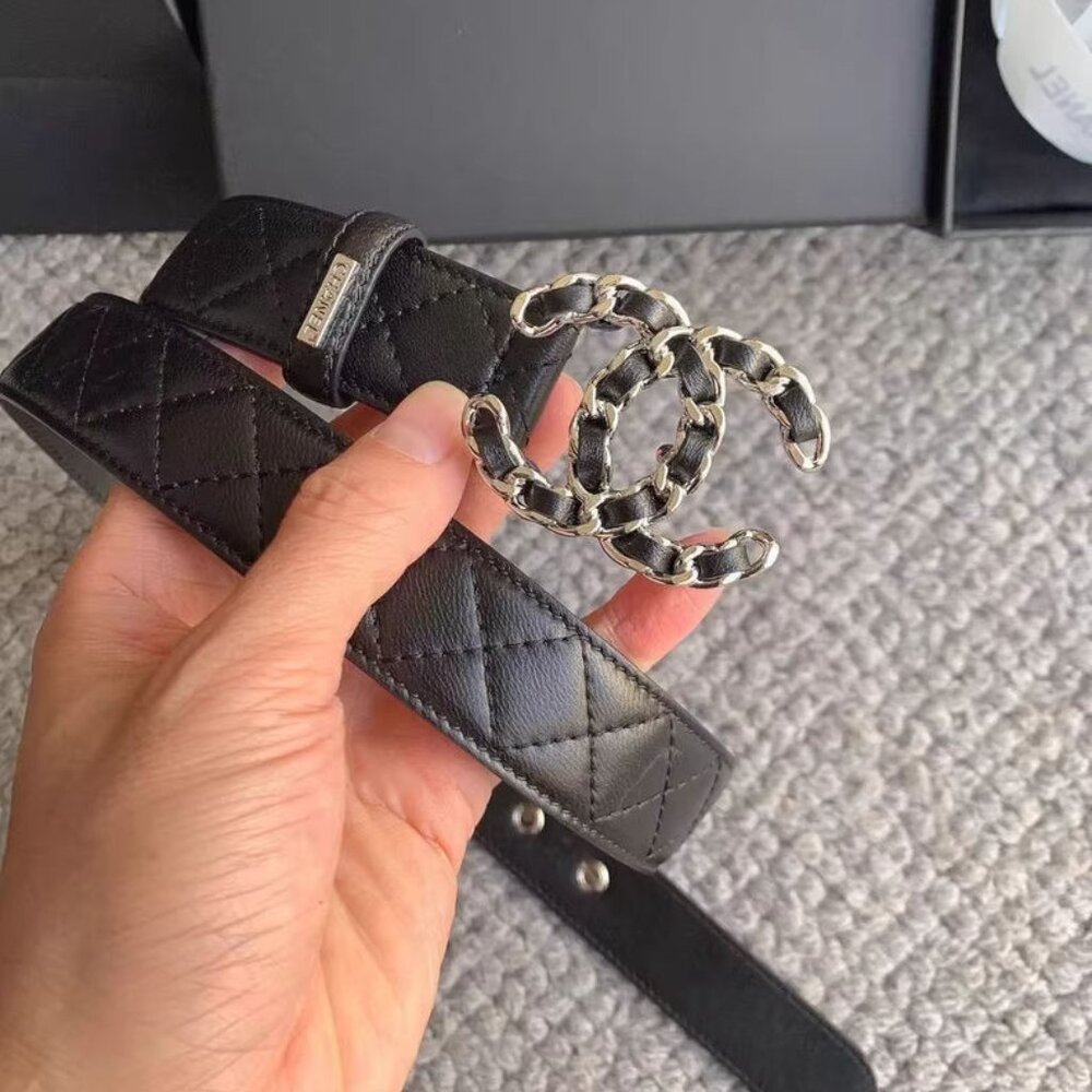 Authentic Chanel Women’s Black Belt 85🌸😍